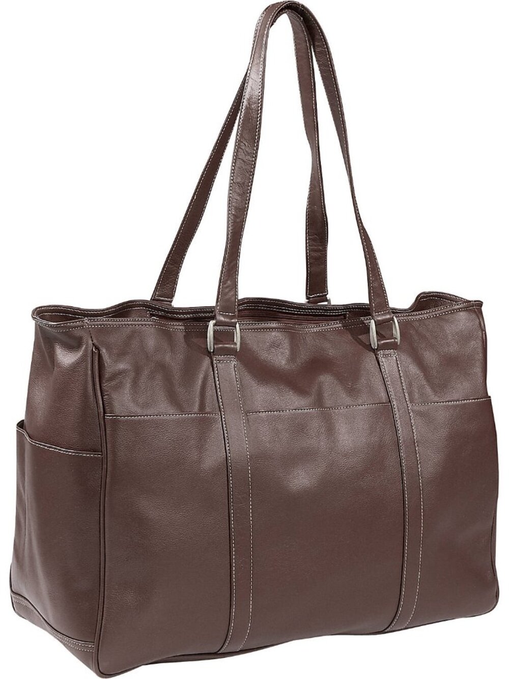 NEW Piel Naked Leather Large Tote in Brown